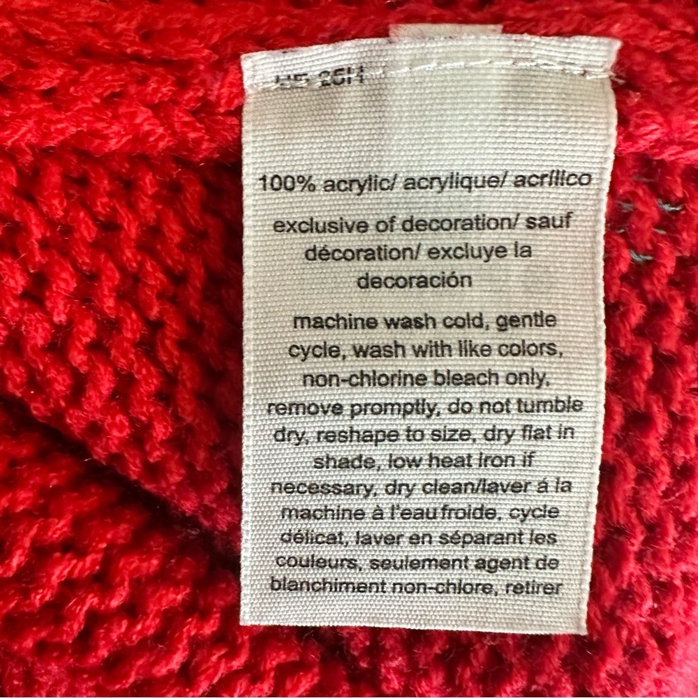 Tommy Hilfiger Bold Red Sweater Y2K logo style - Picture 9 of 9